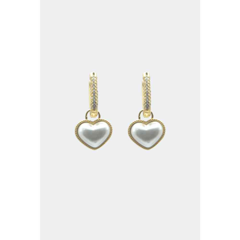 Voodoo Vixen - Square Hoop Heart Ohrringe - Goldfarben
